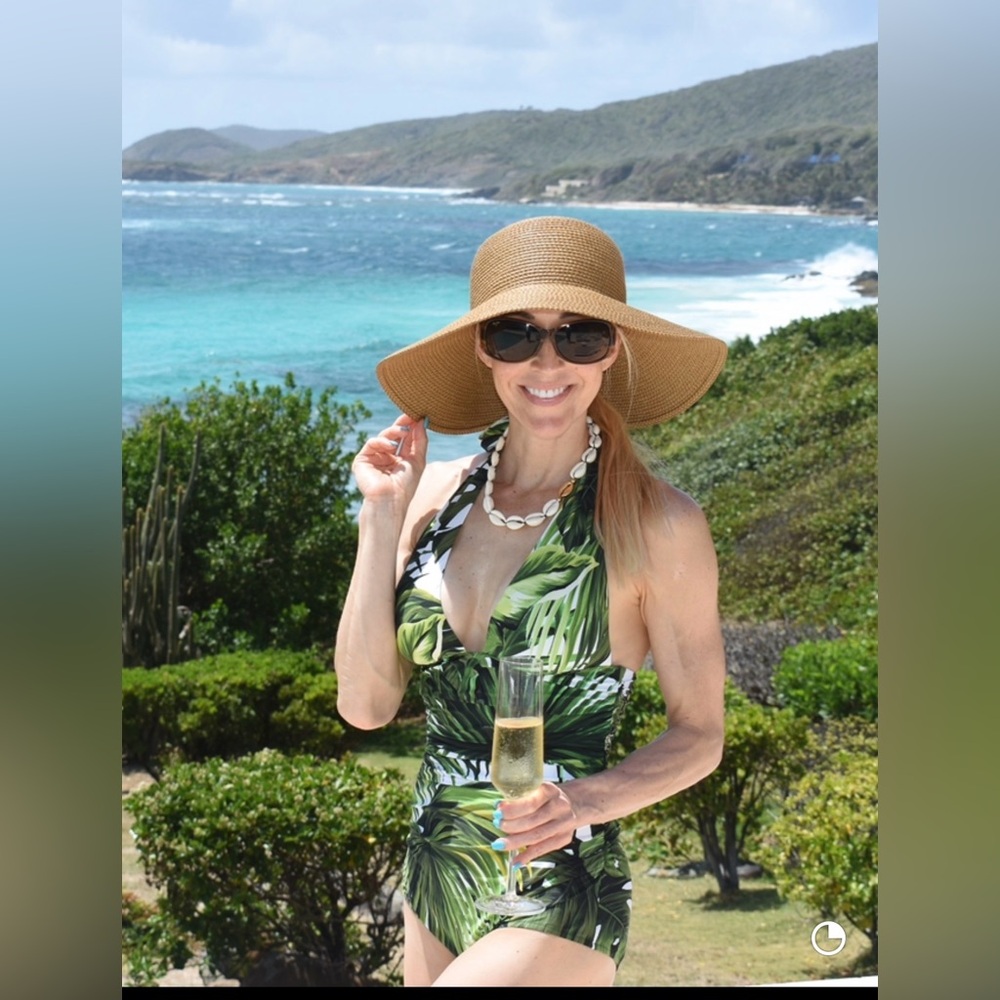 Dolce & Gabbana Green Palm-Print One-Piece Swimsuit